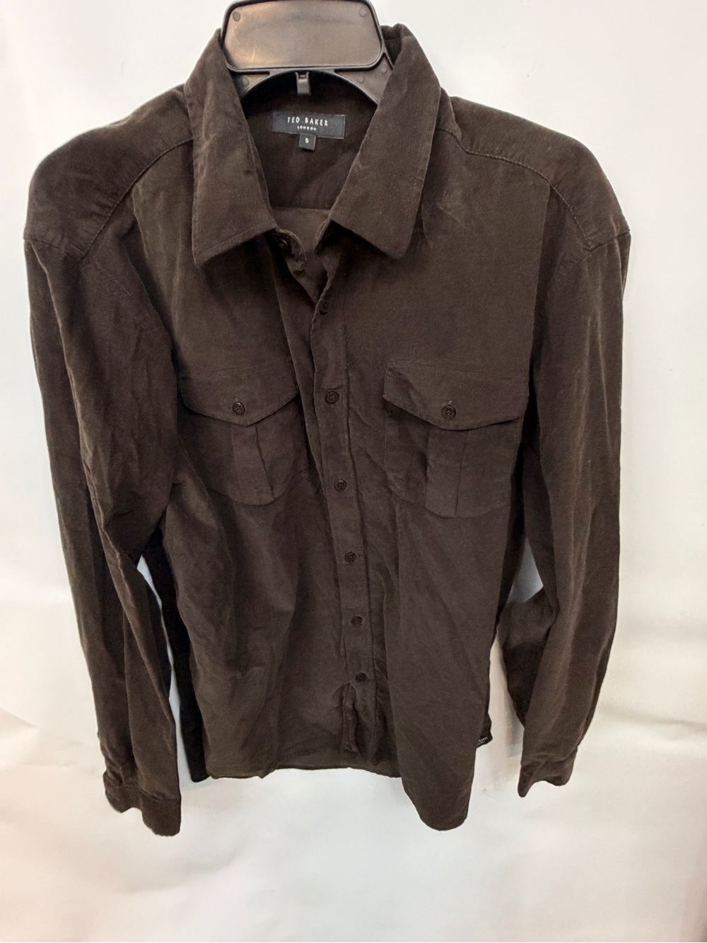 Ted Baker Dark Brown Button-Front Corduroy Shirt women’s size small
